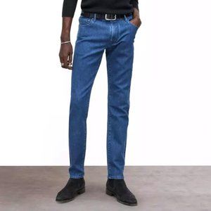 John Varvatos $248 Men's J702 Slim Jeans Soft Knit Construction Denim Lake Blue